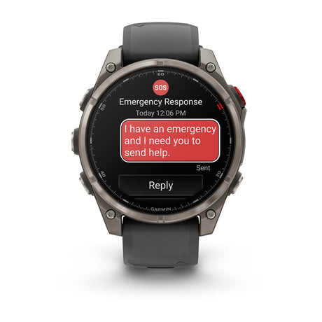 fēnix® 8 Pro – 47 mm, AMOLED, Sapphire, titanium med silikonerem i Graphite/sort