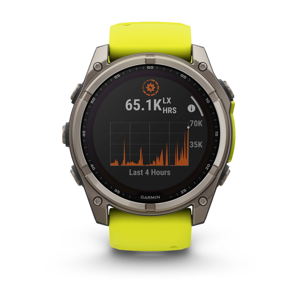 fēnix® 8 – 51 mm, Solar, Sapphire, Titanium med Amp Yellow/Graphite silikonerem