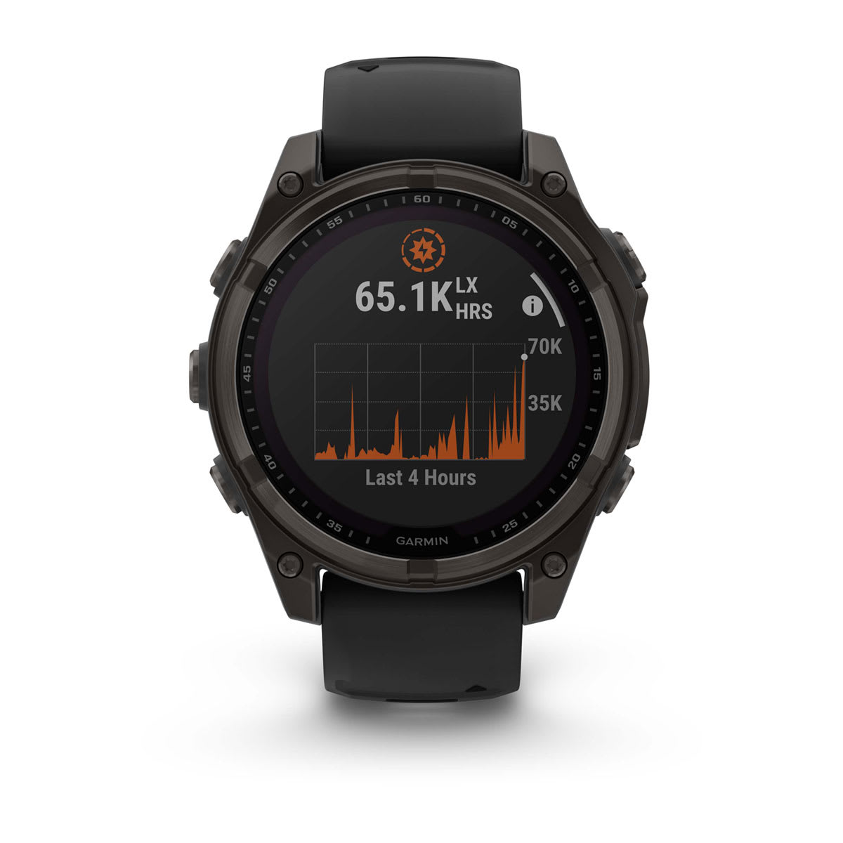 fēnix® 8 – 47 mm, Solar, Sapphire, Carbon Grey DLC-titanium med sort/Pebble Grey silikonerem