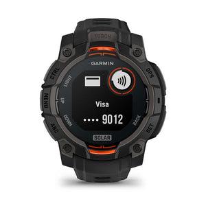 Instinct® 3 – 45 mm, Solar, Sort med sort rem