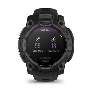 Instinct® 3 – 45 mm, AMOLED, Sort med sort rem