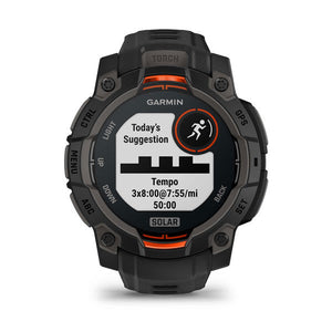 Instinct® 3 – 45 mm, Solar, Sort med sort rem