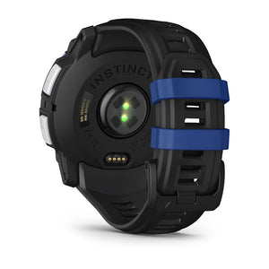 Instinct® 3 – 50 mm, Solar, Whitestone med sort/Bolt Blue rem
