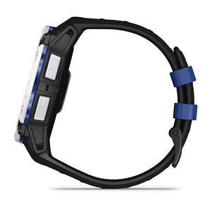 Instinct® 3 – 50 mm, Solar, Whitestone med sort/Bolt Blue rem
