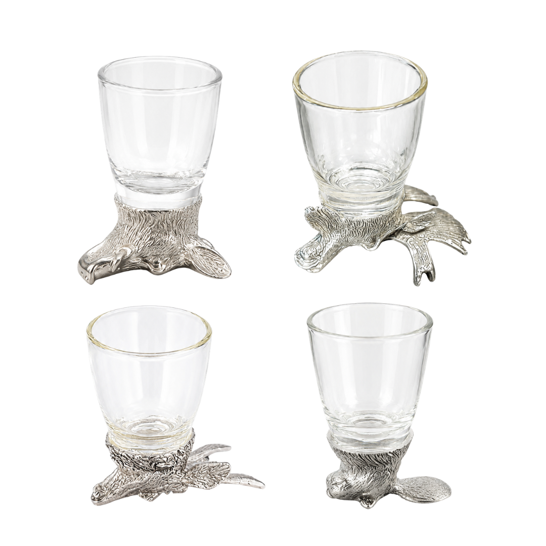 Snapseglas med dyremotiv