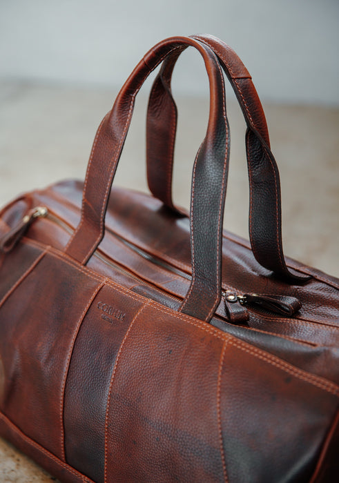 Læder rejsetaske, mørkebrun - Corium