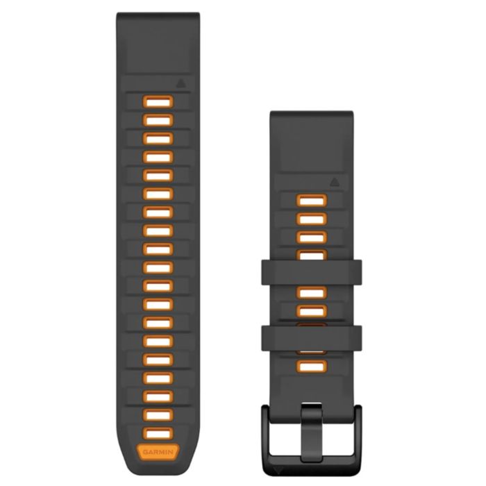 QuickFit® 22 remme, Graphite/Spark Orange silikone 3