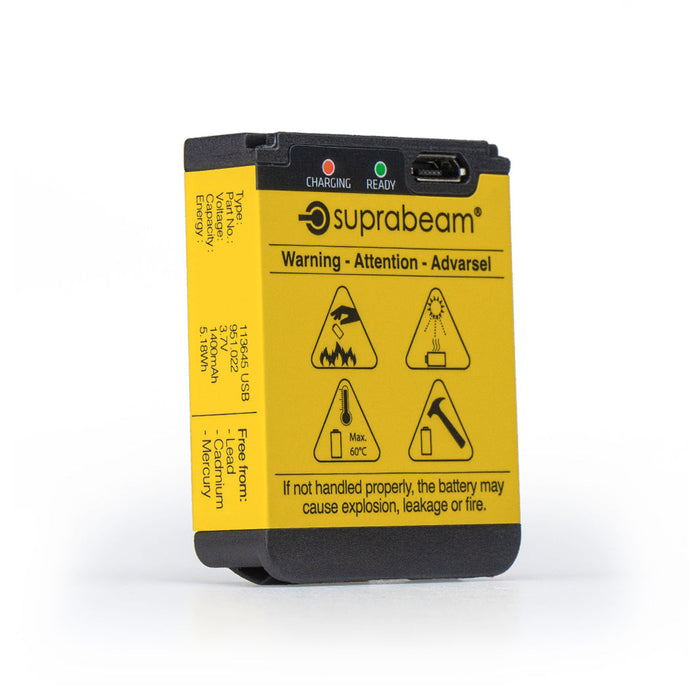 Li-Po batteri 1'400 mAh, med integreret USB-opladning - Suprabeam