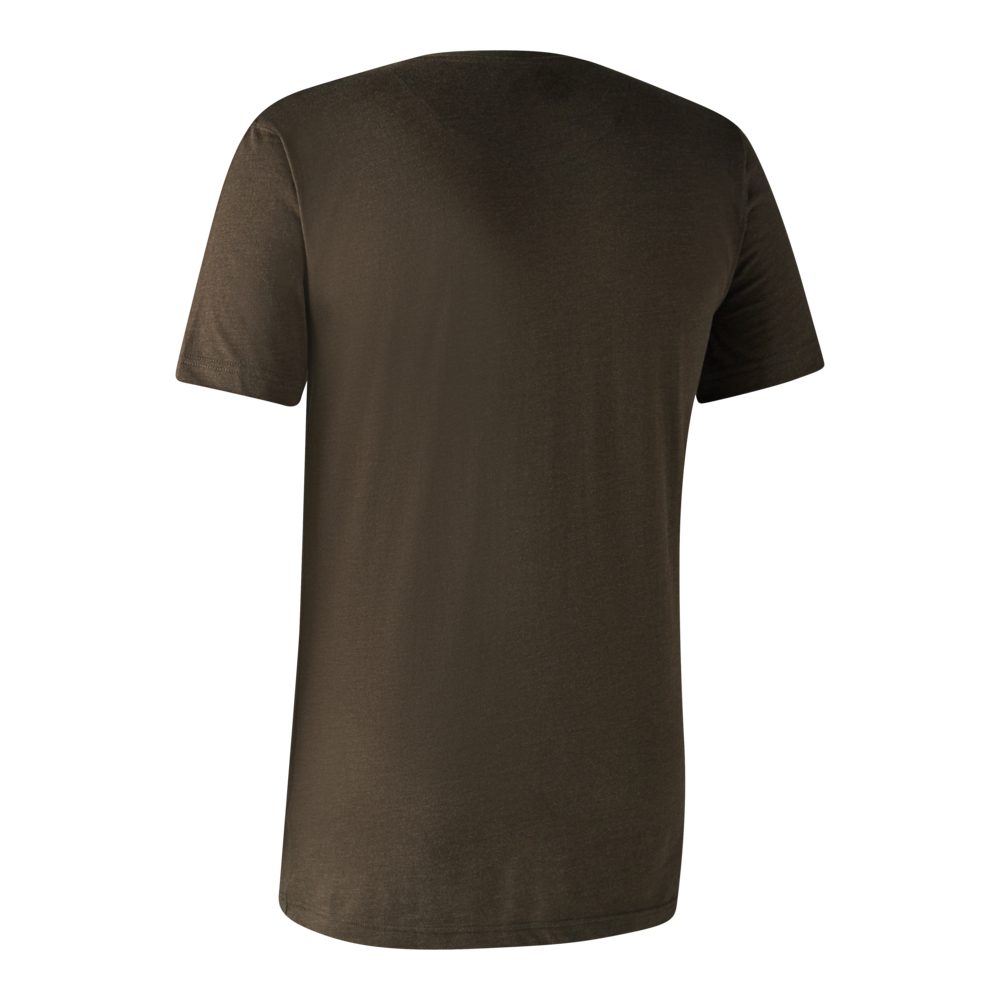 Basis 2-pak T-shirt - Brown Leaf Melange - Deerhunter