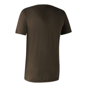 Basis 2-pak T-shirt - Brown Leaf Melange - Deerhunter