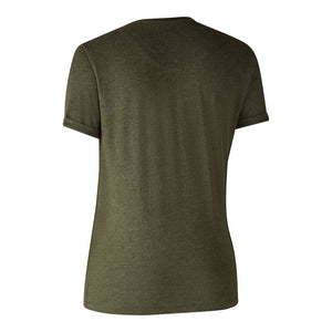 Ladies Basis 2-pak T-shirt Adventure - Green Mel/Brown Leaf  - Deerhunter