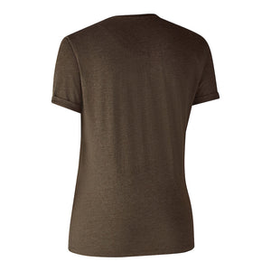 Ladies Basis 2-pak T-shirt Adventure - Green Mel/Brown Leaf  - Deerhunter