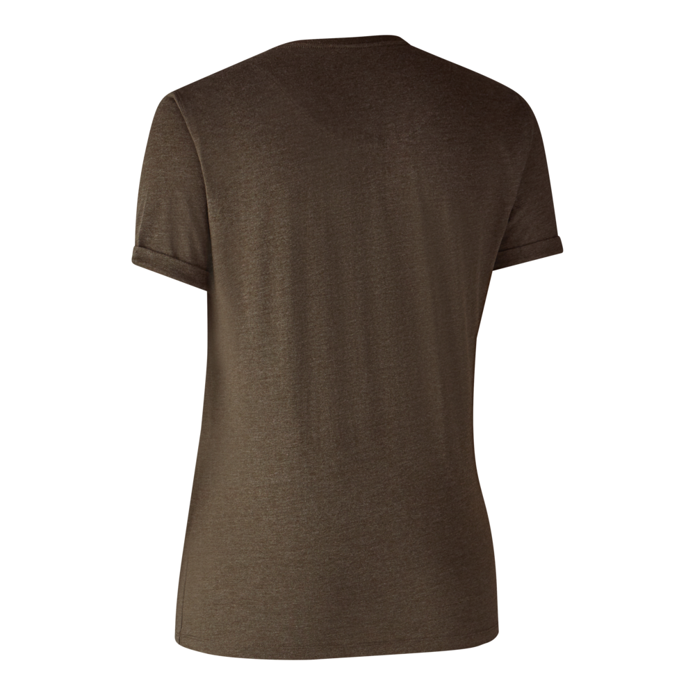 Ladies Basis 2-pak T-shirt Brown Leaf Melange  - Deerhunter