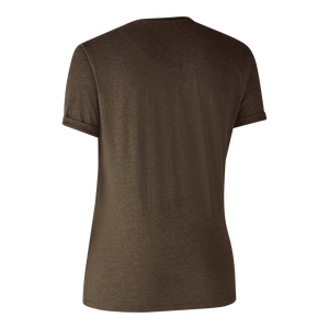 Ladies Basis 2-pak T-shirt Brown Leaf Melange  - Deerhunter
