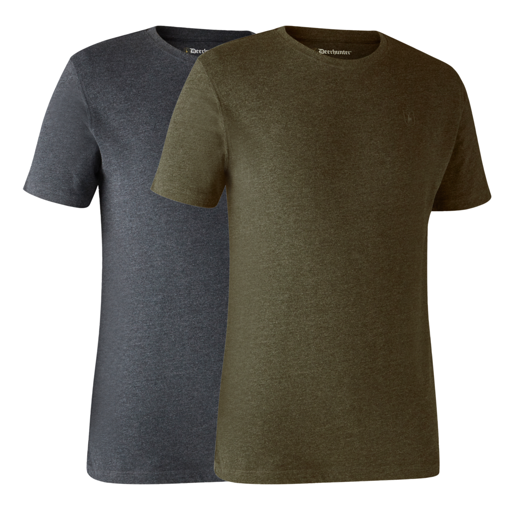 Basis 2-pak T-shirt Adventure Green Melange - Deerhunter