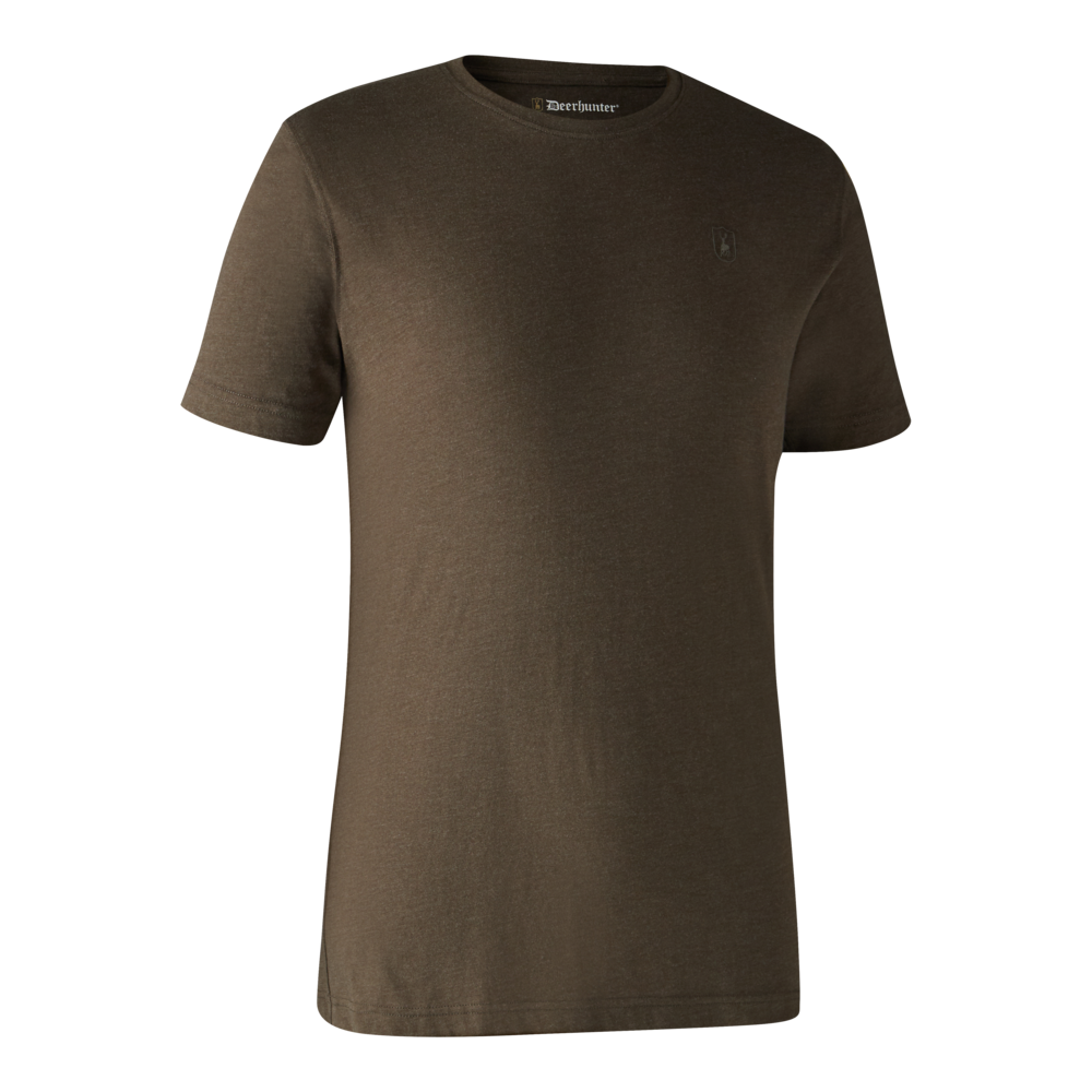 Basis 2-pak T-shirt - Brown Leaf Melange - Deerhunter