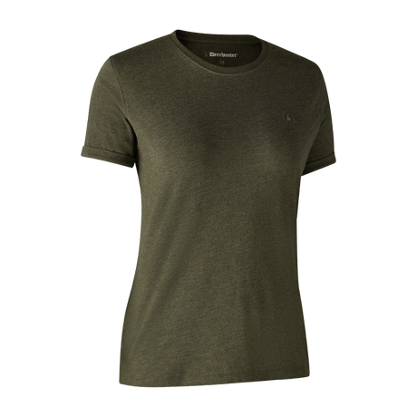 Ladies Basis 2-pak T-shirt Adventure - Green Mel/Brown Leaf  - Deerhunter
