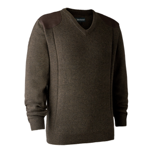Sheffield Strik med V-hals - Dark Elm - Deerhunter