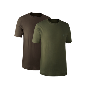 T-Shirt 2 pak Green/Brown - Deerhunter