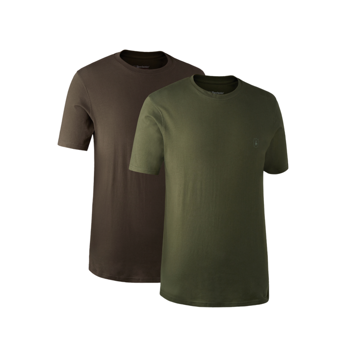 T-Shirt 2 pak Green/Brown - Deerhunter